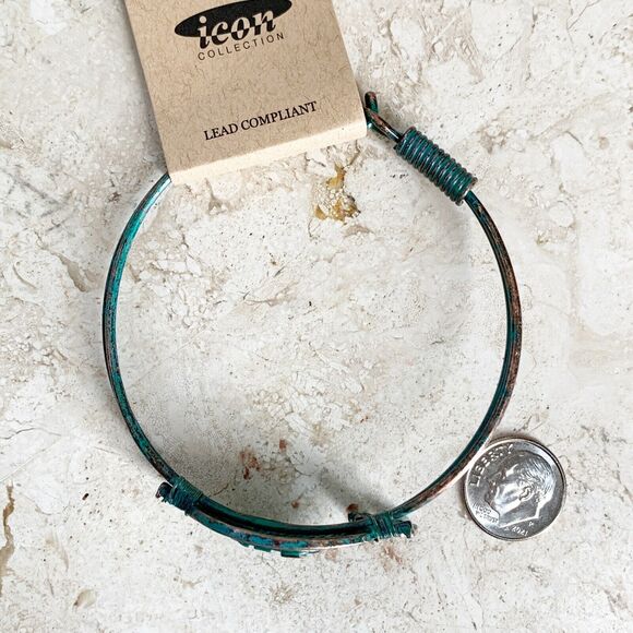 NEW Copper Patina Happy Camper Bracelet Vintage RV Travel Trailer Jewelry - Picture 7 of 7